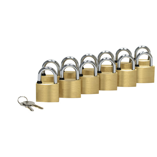 Padlock, width 40 mm, pack of 12, including 2 keys.
