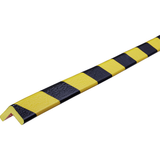 Knuffi® corner protection, type E, 1 m piece, black / yellow.