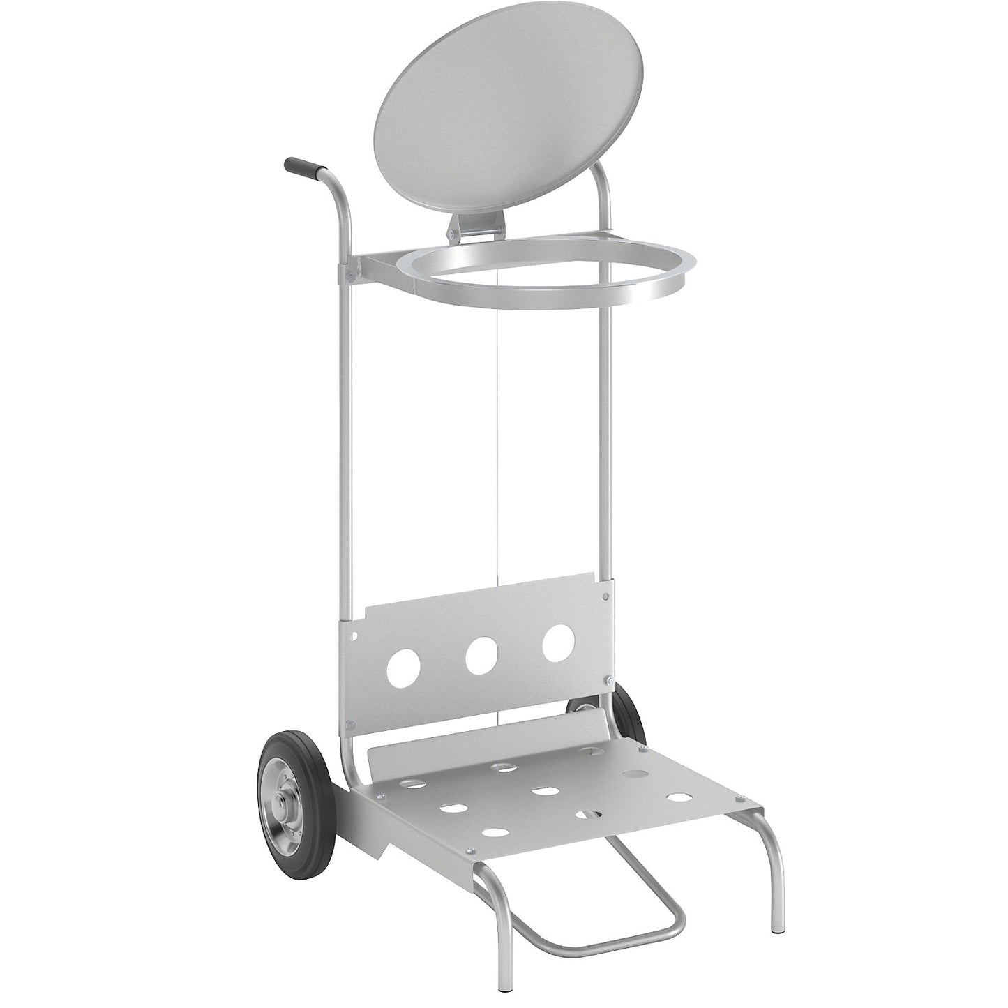 Pedal waste sack stand made of steel, mobile, hands-free operation, for capacity 120 l.