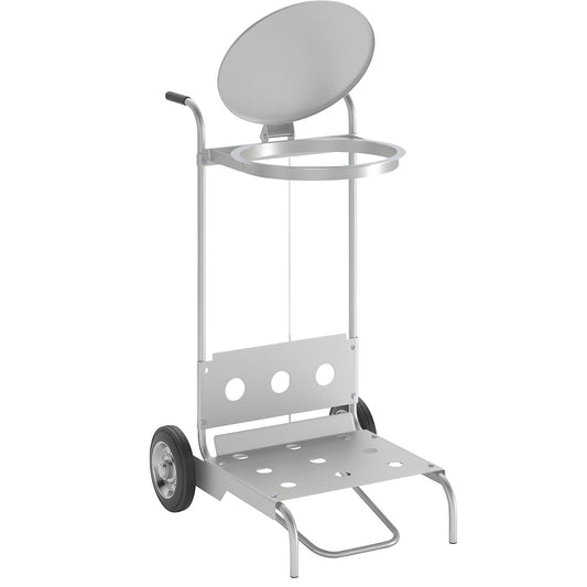 Pedal waste sack stand made of steel, mobile, hands-free operation, for capacity 120 l.