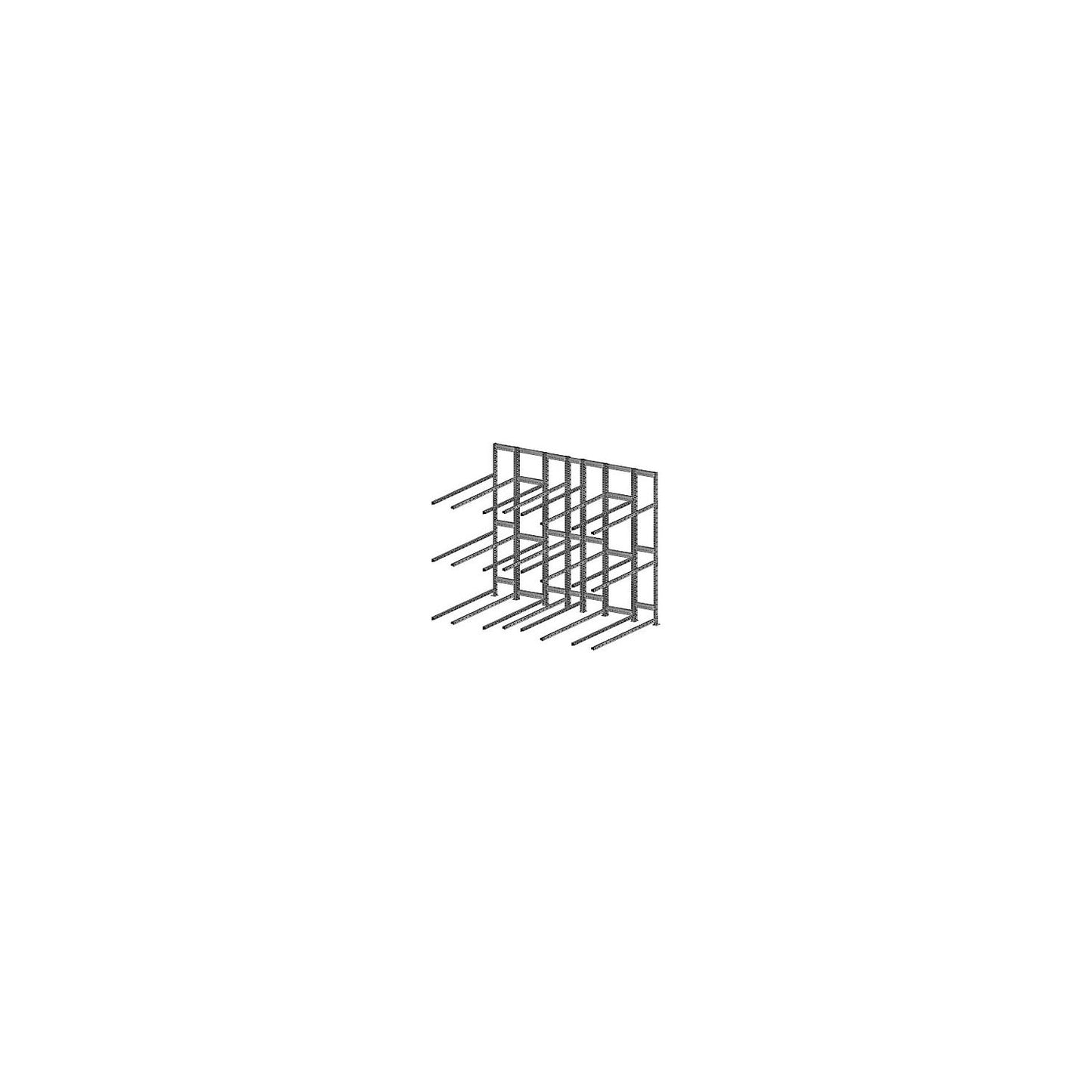 Tyre shelf unit, zinc plated, block shelf unit, 3 levels, extension shelf unit.