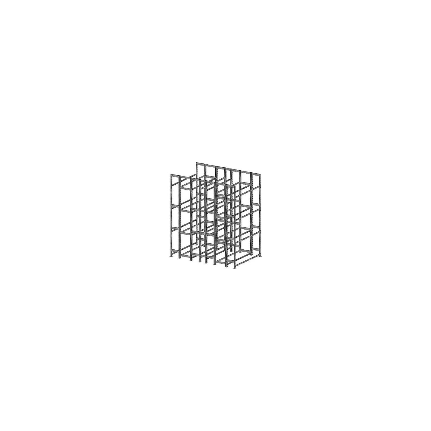 Tyre shelf unit, zinc plated, block shelf unit, 4 levels, standard shelf unit.