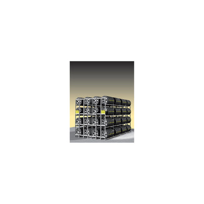 Tyre shelf unit, zinc plated, block shelf unit, 4 levels, standard shelf unit.