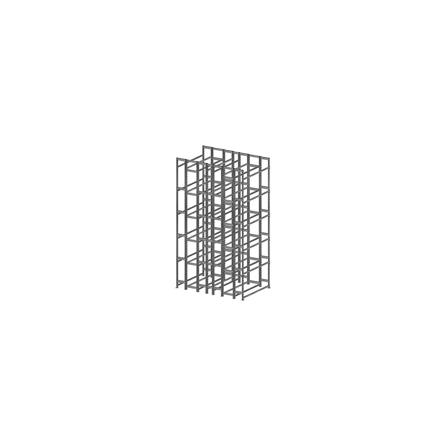 Tyre shelf unit, zinc plated, block shelf unit, 6 levels, standard shelf unit.