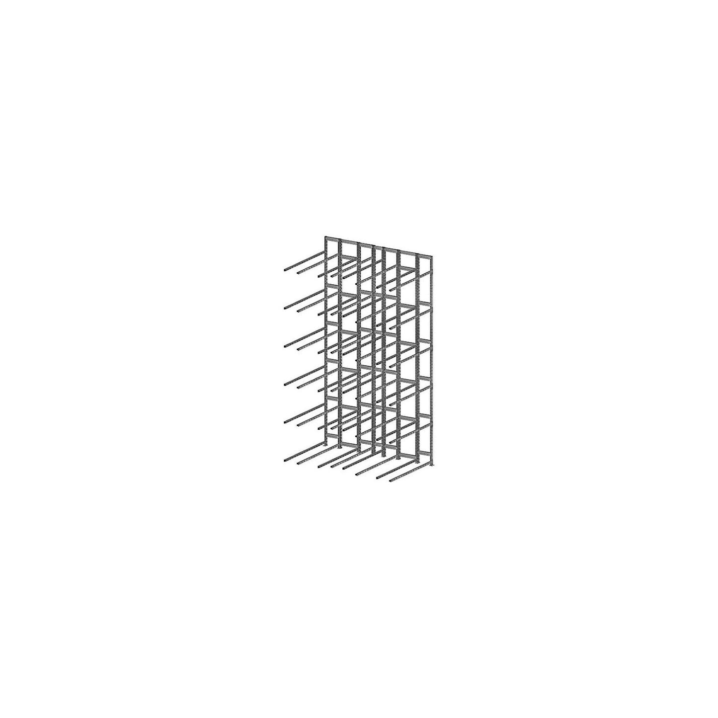 Tyre shelf unit, zinc plated, block shelf unit, 6 levels, extension shelf unit.