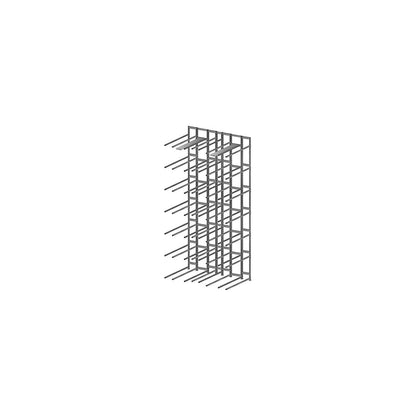Tyre shelf unit, zinc plated, block shelf unit, 7 levels, extension shelf unit.