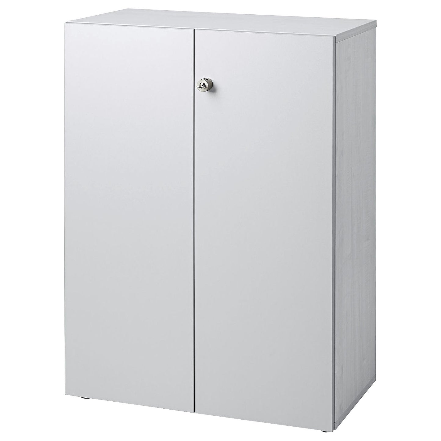 Filing cupboard, hinged doors, 2 shelves, light grey / light grey.