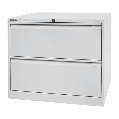 Suspension file cabinet, 2-track, 2 A4 drawers, light grey.