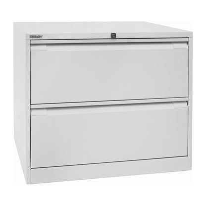 Suspension file cabinet, 2-track, 2 A4 drawers, light grey.
