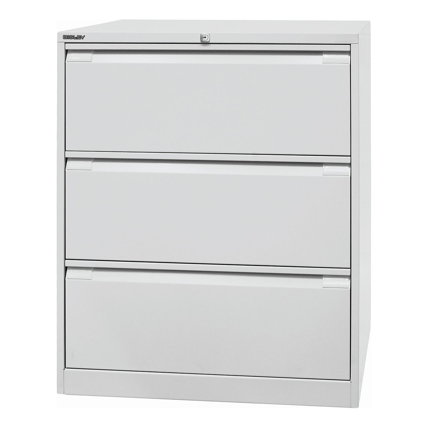 Suspension file cabinet, 2-track, 3 A4 drawers, light grey.