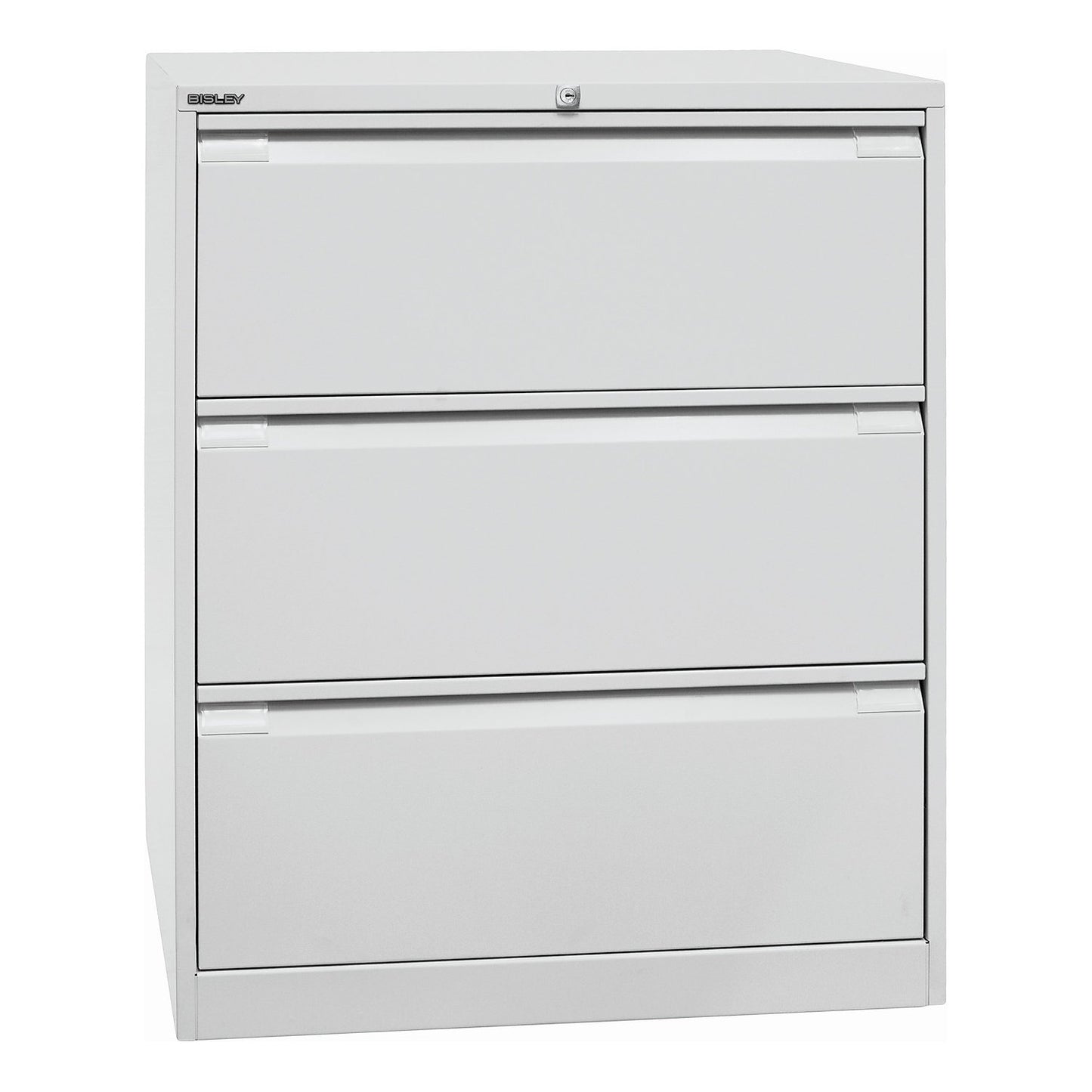 Suspension file cabinet, 2-track, 3 A4 drawers, light grey.
