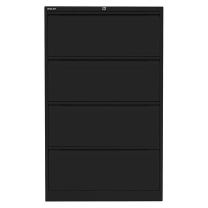 Suspension file cabinet, 2-track, 4 A4 drawers, jet black.