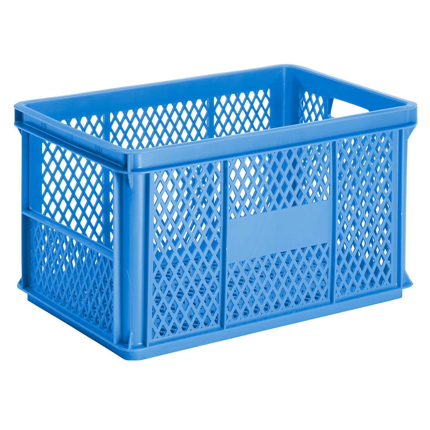 Stacking and transport container, perforated walls, base, opening on the end, capacity 60 l, pack of 4.