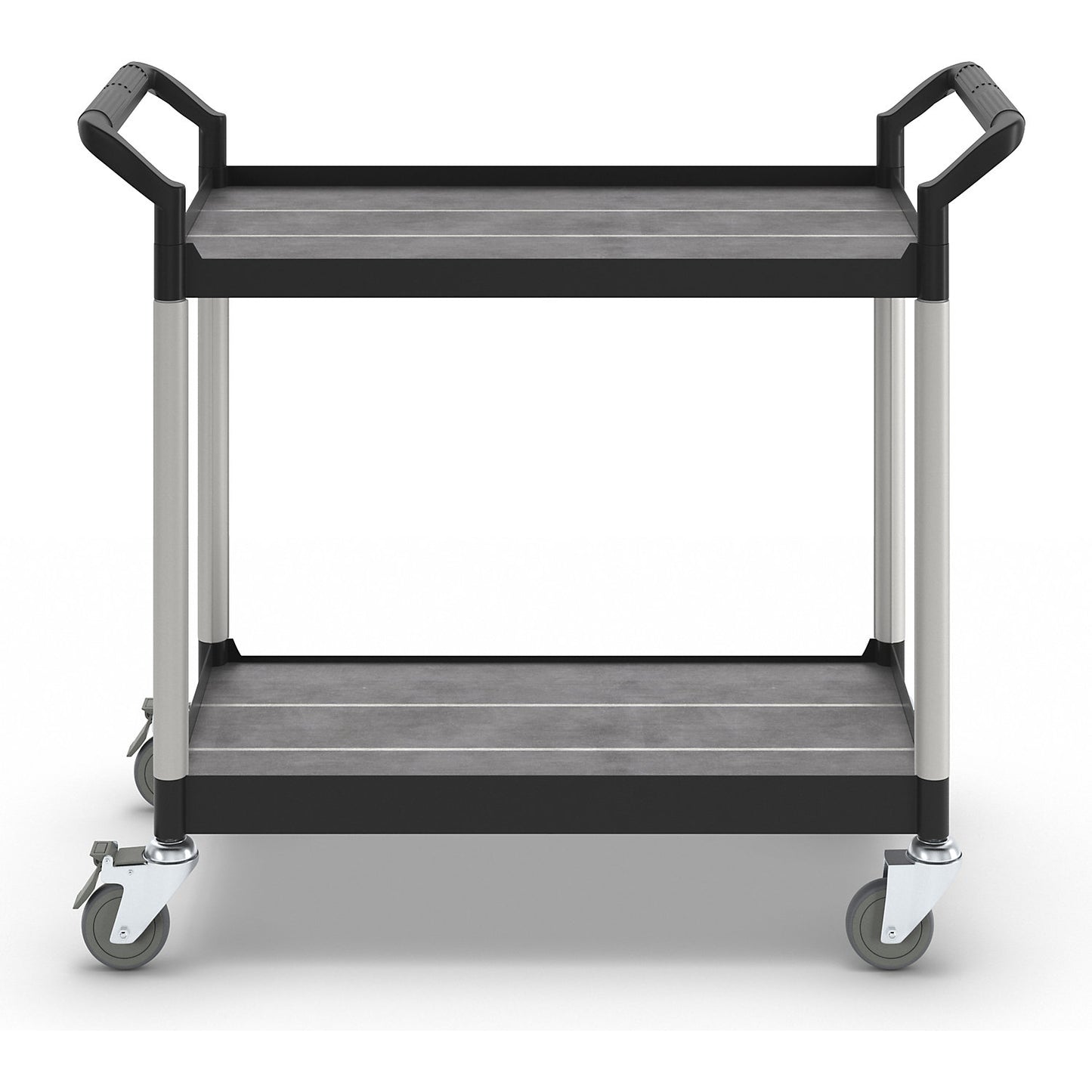 General purpose truck, 2 shelves, max. load 200 kg, LxWxH 850 x 480 x 950 mm, black.