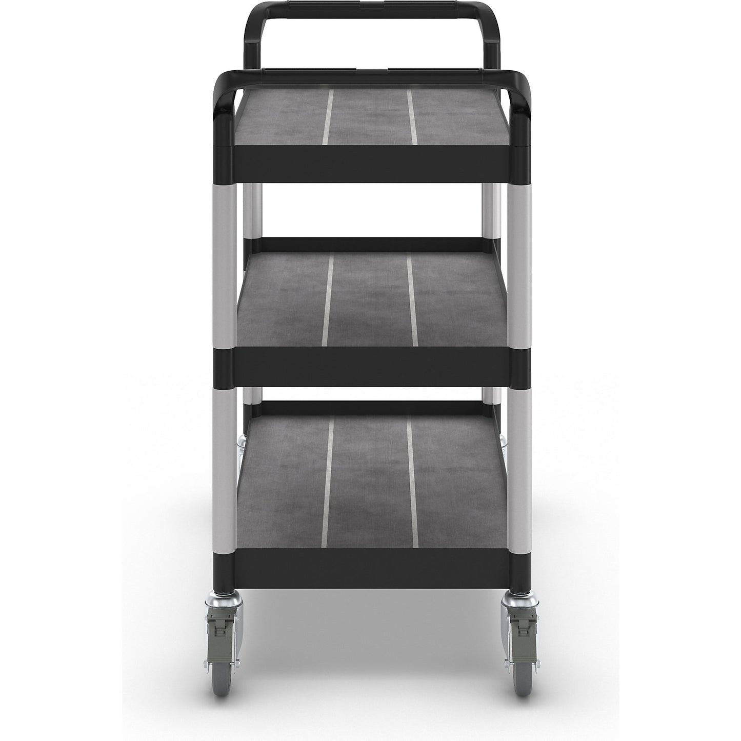 General purpose truck, 3 shelves, max. load 250 kg, LxWxH 850 x 480 x 1000 mm, black.