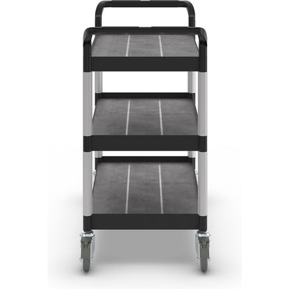 General purpose truck, 3 shelves, max. load 250 kg, LxWxH 850 x 480 x 1000 mm, black.