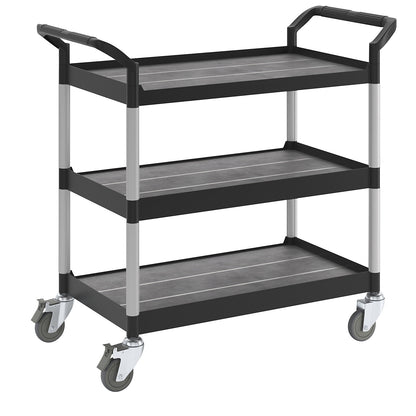 General purpose truck, 3 shelves, max. load 250 kg, LxWxH 850 x 480 x 1000 mm, black.