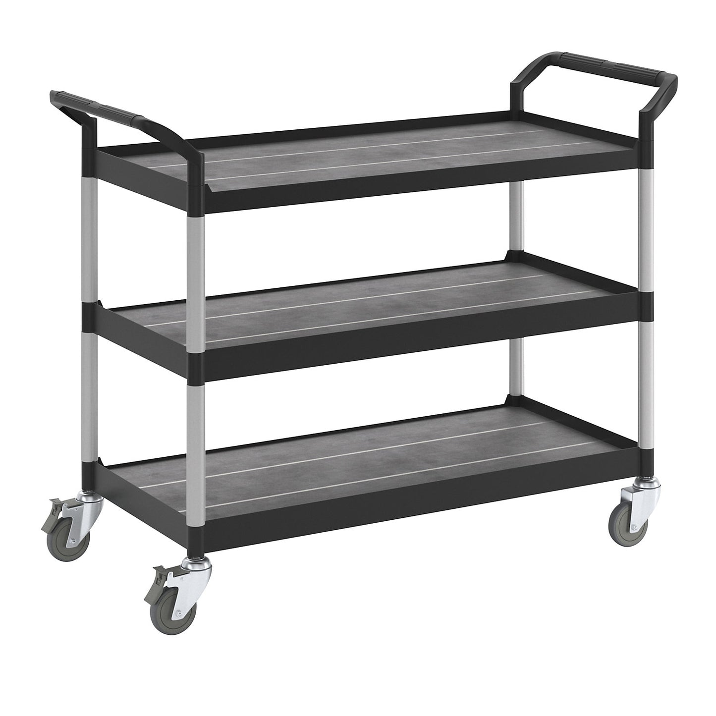 General purpose truck, 3 shelves, max. load 250 kg, LxWxH 1100 x 520 x 1020 mm, black.