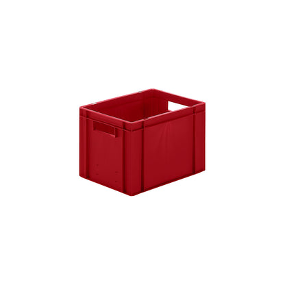 Euro stacking container, closed walls and base, LxWxH 400 x 300 x 270 mm, red, pack of 5.
