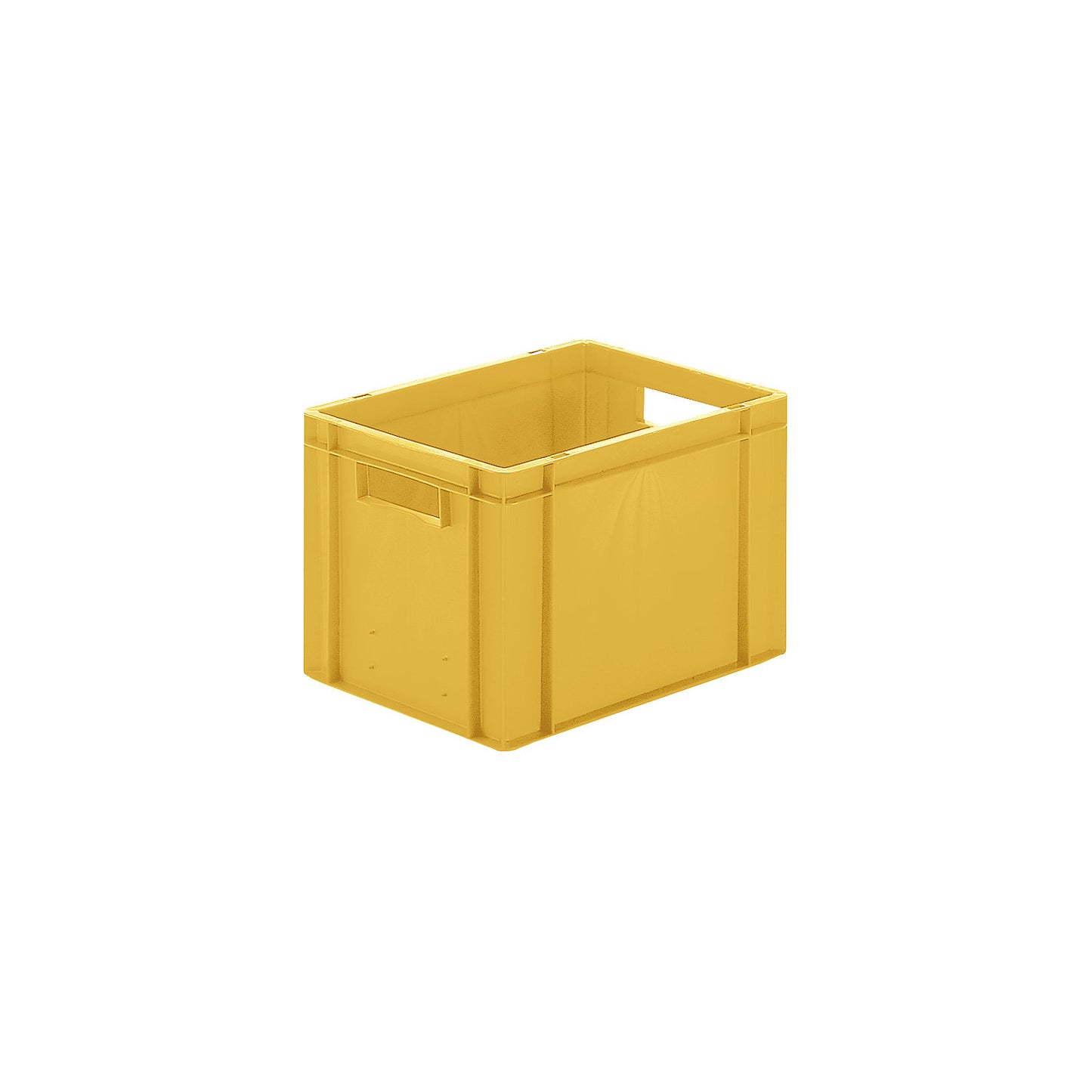 Euro stacking container, closed walls and base, LxWxH 400 x 300 x 270 mm, yellow, pack of 5.