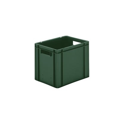 Euro stacking container, closed walls and base, LxWxH 400 x 300 x 320 mm, green, pack of 5.