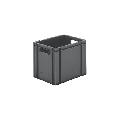 Euro stacking container, closed walls and base, LxWxH 400 x 300 x 320 mm, grey, pack of 5.