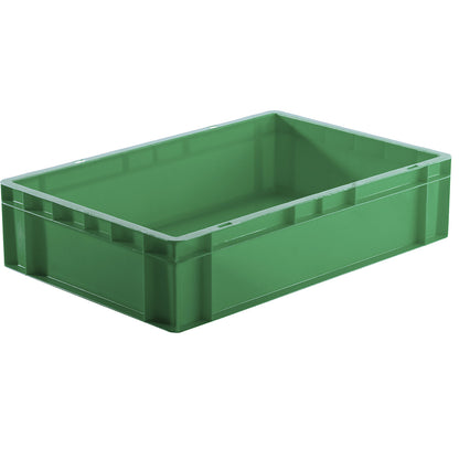 Euro stacking container, closed walls and base, LxWxH 600 x 400 x 145 mm, green, pack of 5.