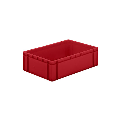 Euro stacking container, closed walls and base, LxWxH 600 x 400 x 175 mm, red, pack of 5.