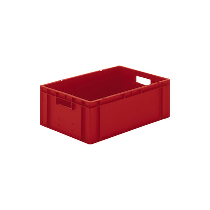 Euro stacking container, closed walls and base, LxWxH 600 x 400 x 210 mm, red, pack of 5.