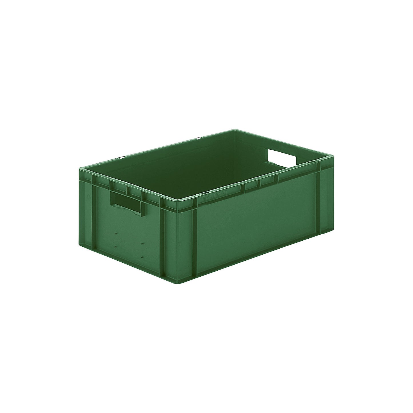 Euro stacking container, closed walls and base, LxWxH 600 x 400 x 210 mm, green, pack of 5.