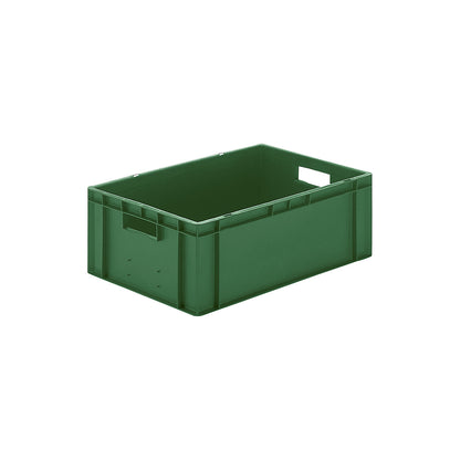 Euro stacking container, closed walls and base, LxWxH 600 x 400 x 210 mm, green, pack of 5.