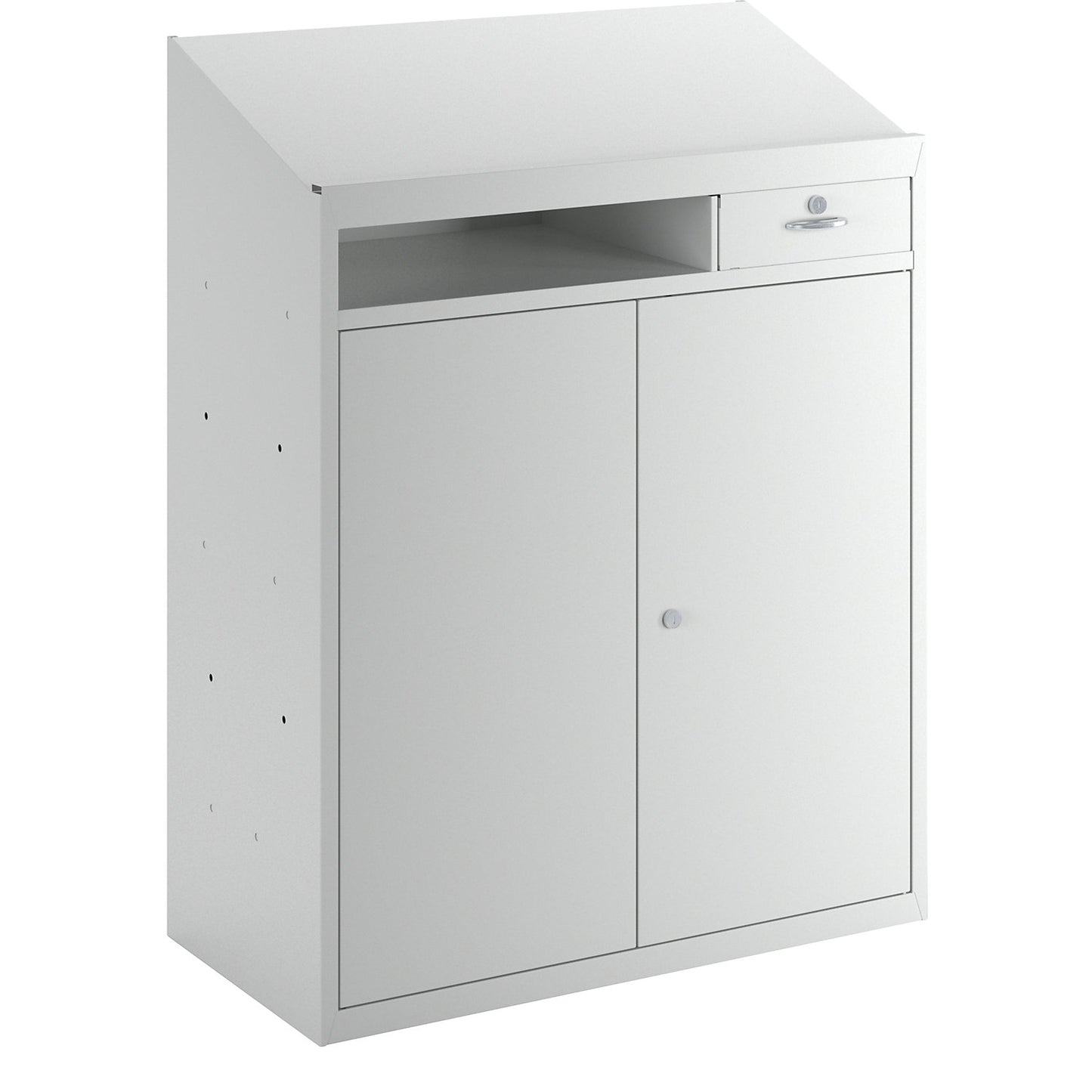 Document control station, HxWxD 1220x915x457 mm, light grey.