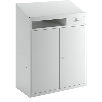 Document control station, HxWxD 1220x915x457 mm, light grey.