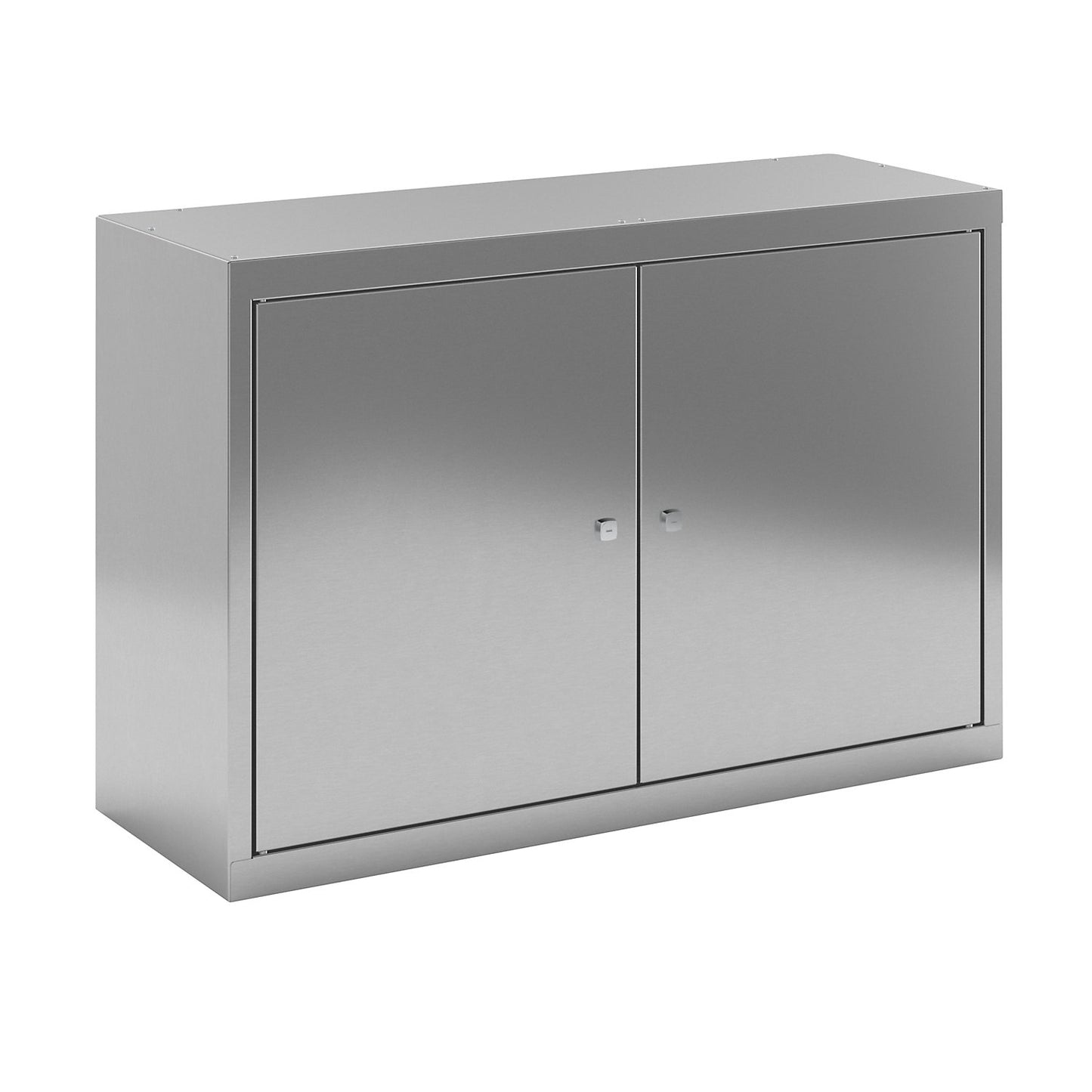 Stainless steel wall cupboard, HxWxD 600 x 900 x 320 mm, 2 shelves.