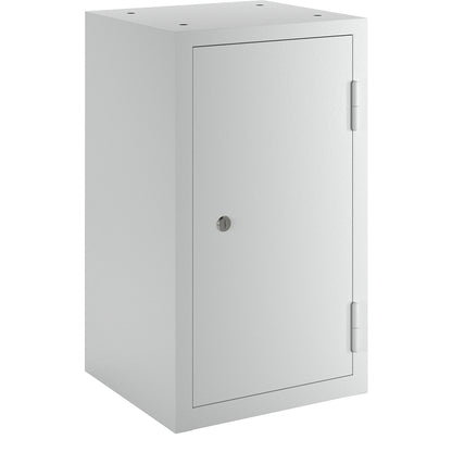 Wall mounted cupboard for the workshop, HxWxD 600 x 350 x 320 mm, solid panel doors, light grey RAL 7035.