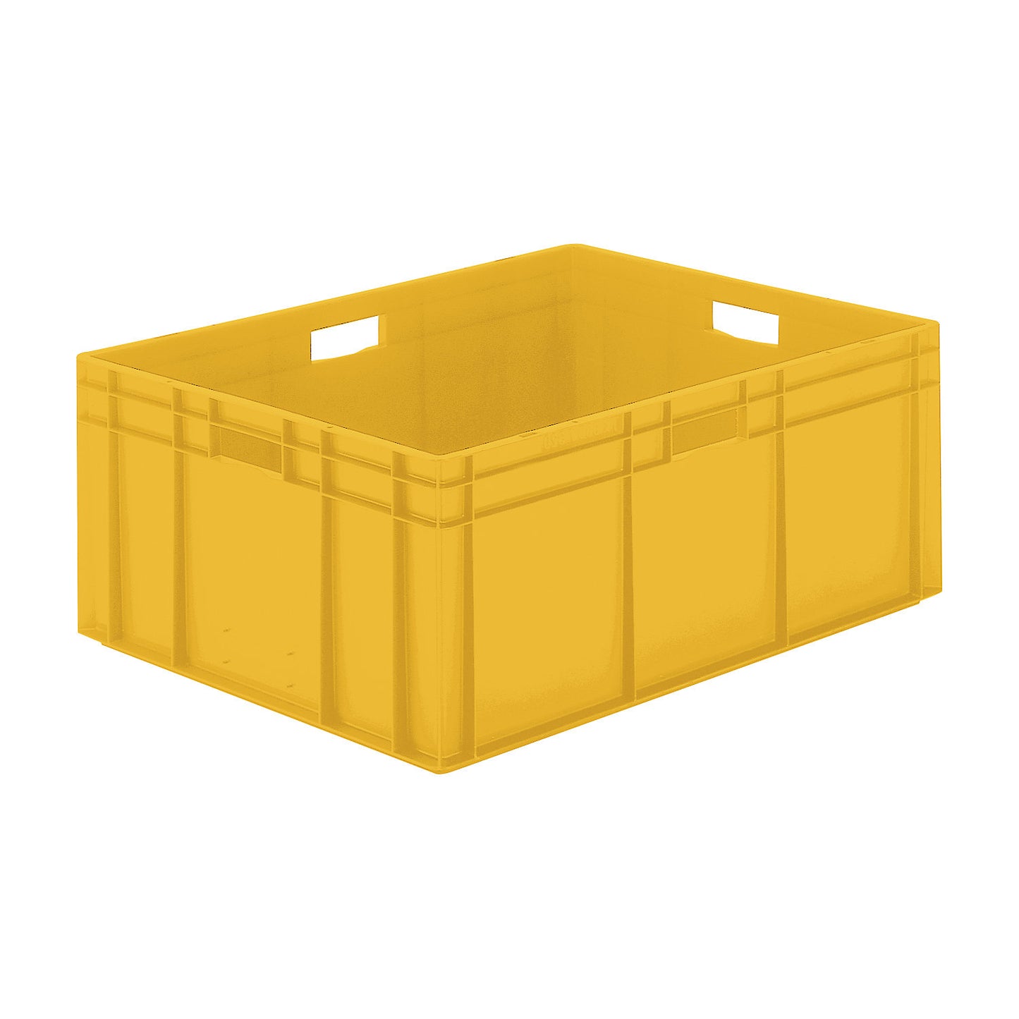 Euro stacking container, closed walls and base, LxWxH 800 x 600 x 320 mm, yellow, pack of 2.