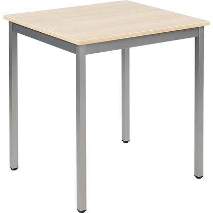 Multipurpose table, rectangular, HxWxD 740 x 700 x 600 mm, maple finish top, white aluminium frame.