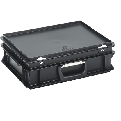ESD plastic case, capacity 10 l, external dimensions LxWxH 400 x 300 x 130 mm, 1+ items.