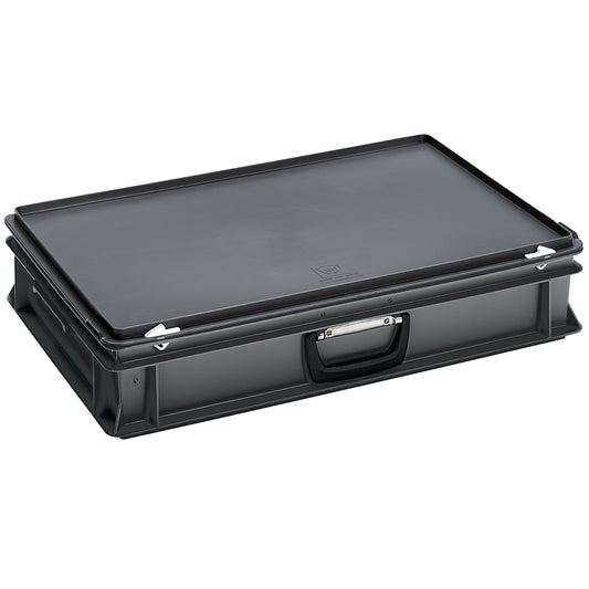 ESD plastic case, capacity 20 l, external dimensions LxWxH 600 x 400 x 135 mm, 1+ items.