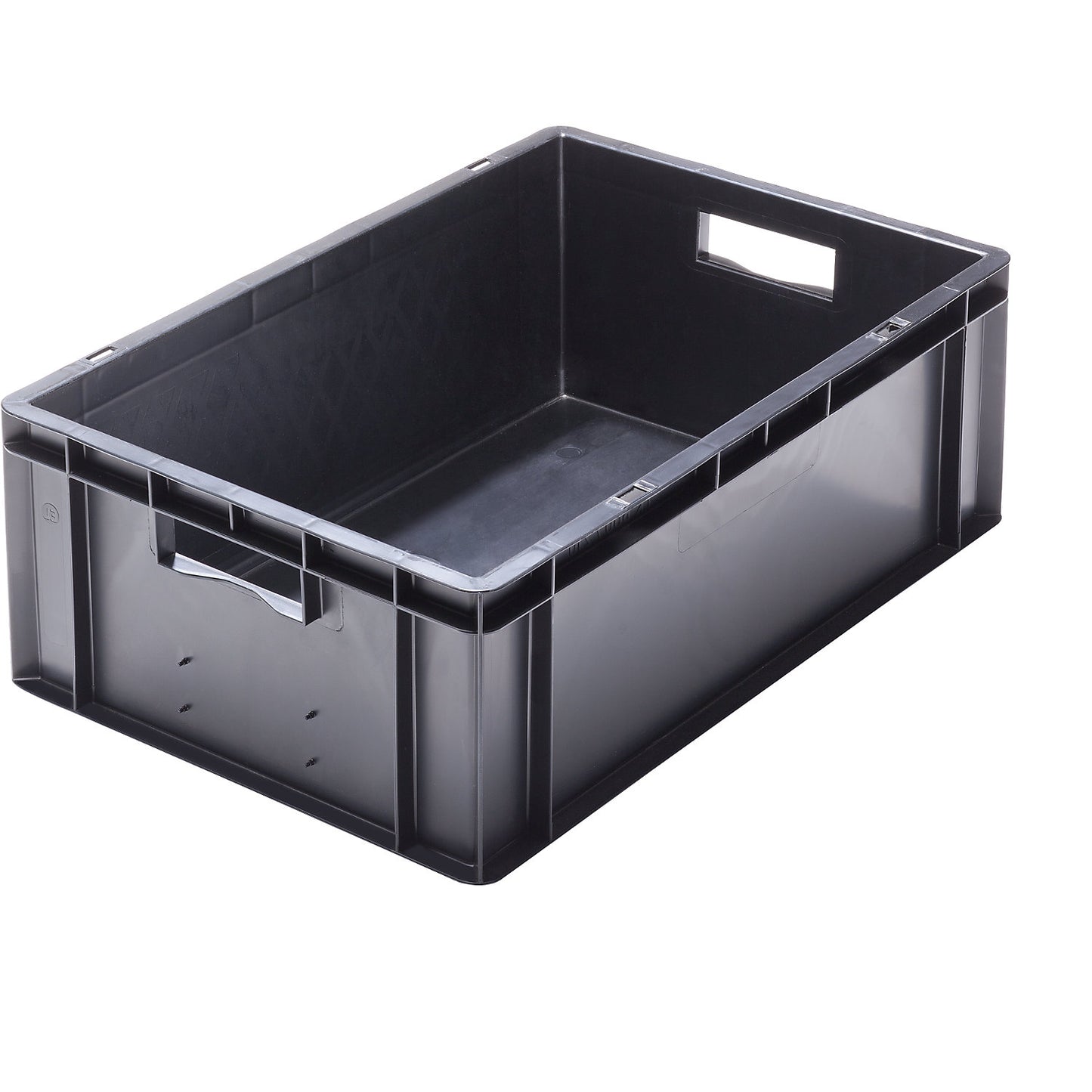 ESD stacking container made of polypropylene, external LxWxH 600 x 400 x 210 mm, capacity 40 l, pack of 2.