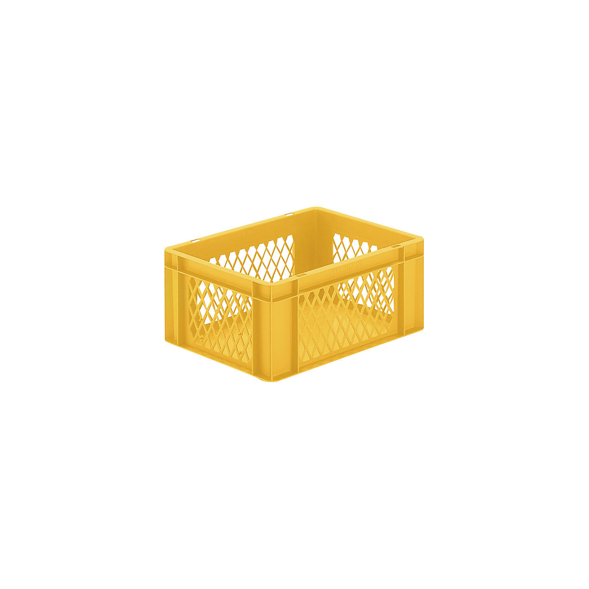 Euro stacking container, perforated walls, closed base, LxWxH 400 x 300 x 175 mm, yellow, pack of 5.