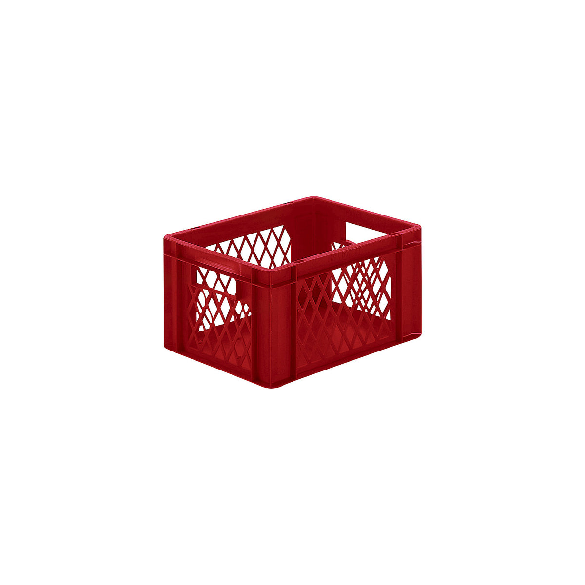 Euro stacking container, perforated walls, closed base, LxWxH 400 x 300 x 210 mm, red, pack of 5.