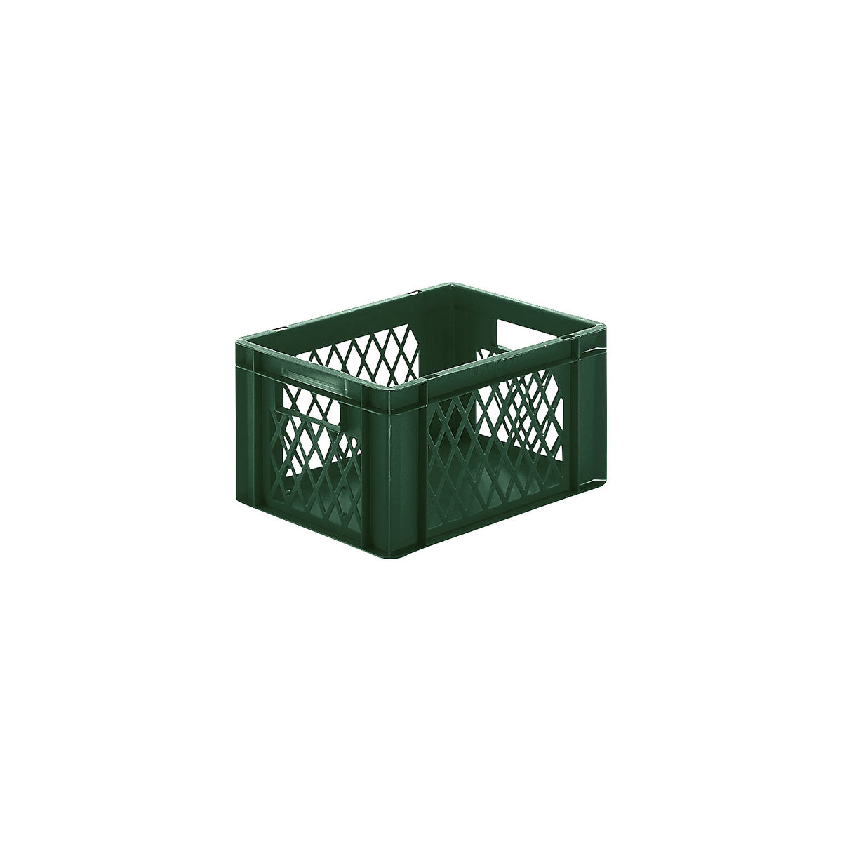 Euro stacking container, perforated walls, closed base, LxWxH 400 x 300 x 210 mm, green, pack of 5.