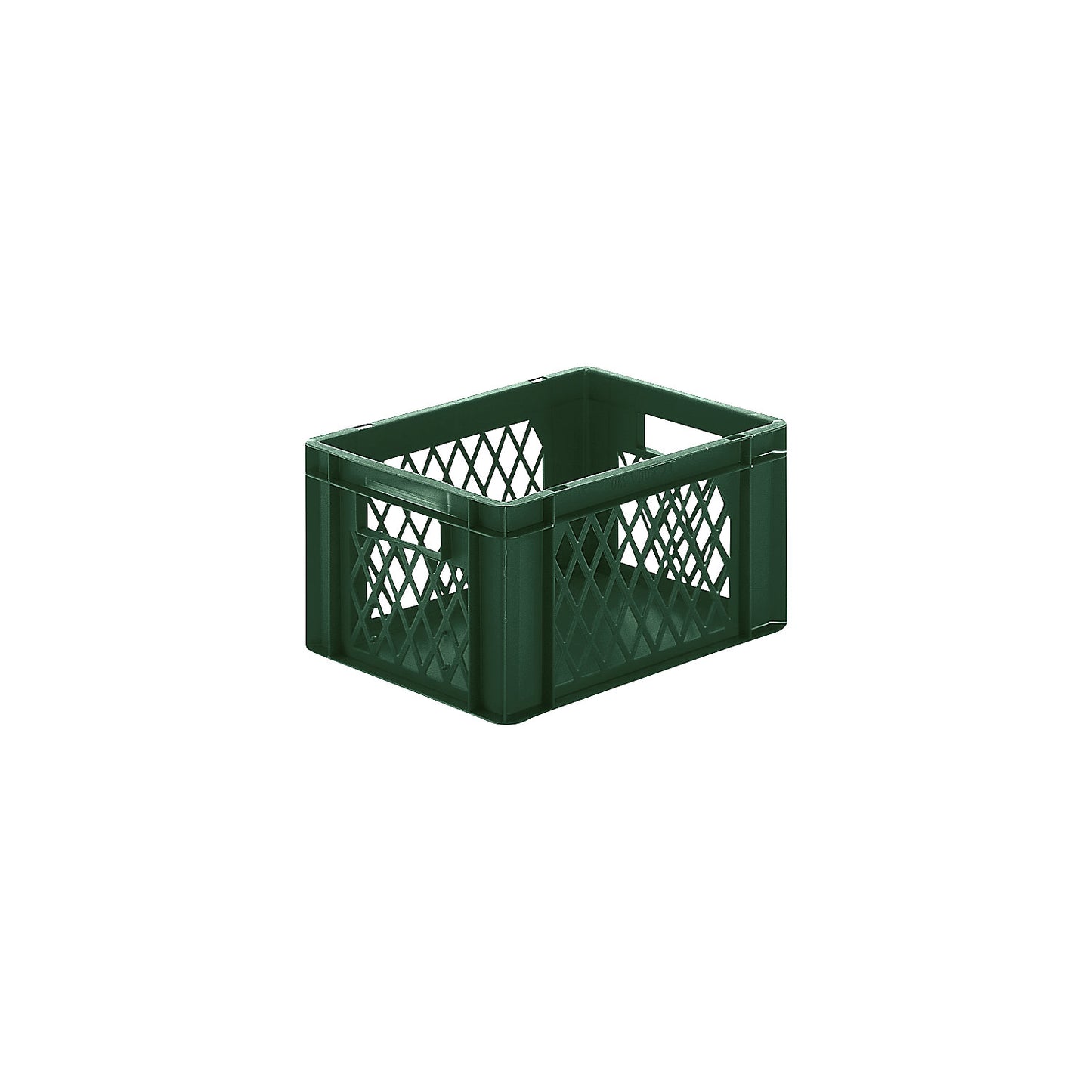 Euro stacking container, perforated walls, closed base, LxWxH 400 x 300 x 210 mm, green, pack of 5.