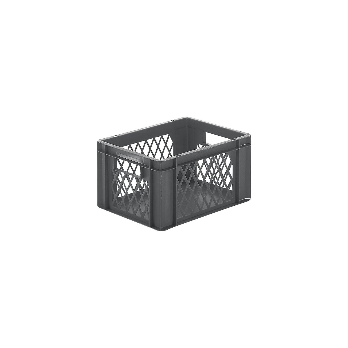 Euro stacking container, perforated walls, closed base, LxWxH 400 x 300 x 210 mm, grey, pack of 5.