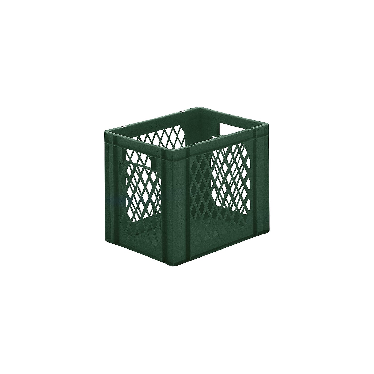 Euro stacking container, perforated walls, closed base, LxWxH 400 x 300 x 320 mm, green, pack of 5.