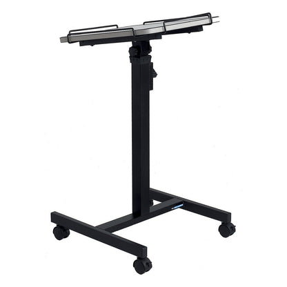 Projector trolley, height adjustment range 800 - 1250 mm, device shelf dimensions WxD 400 x 500 mm.