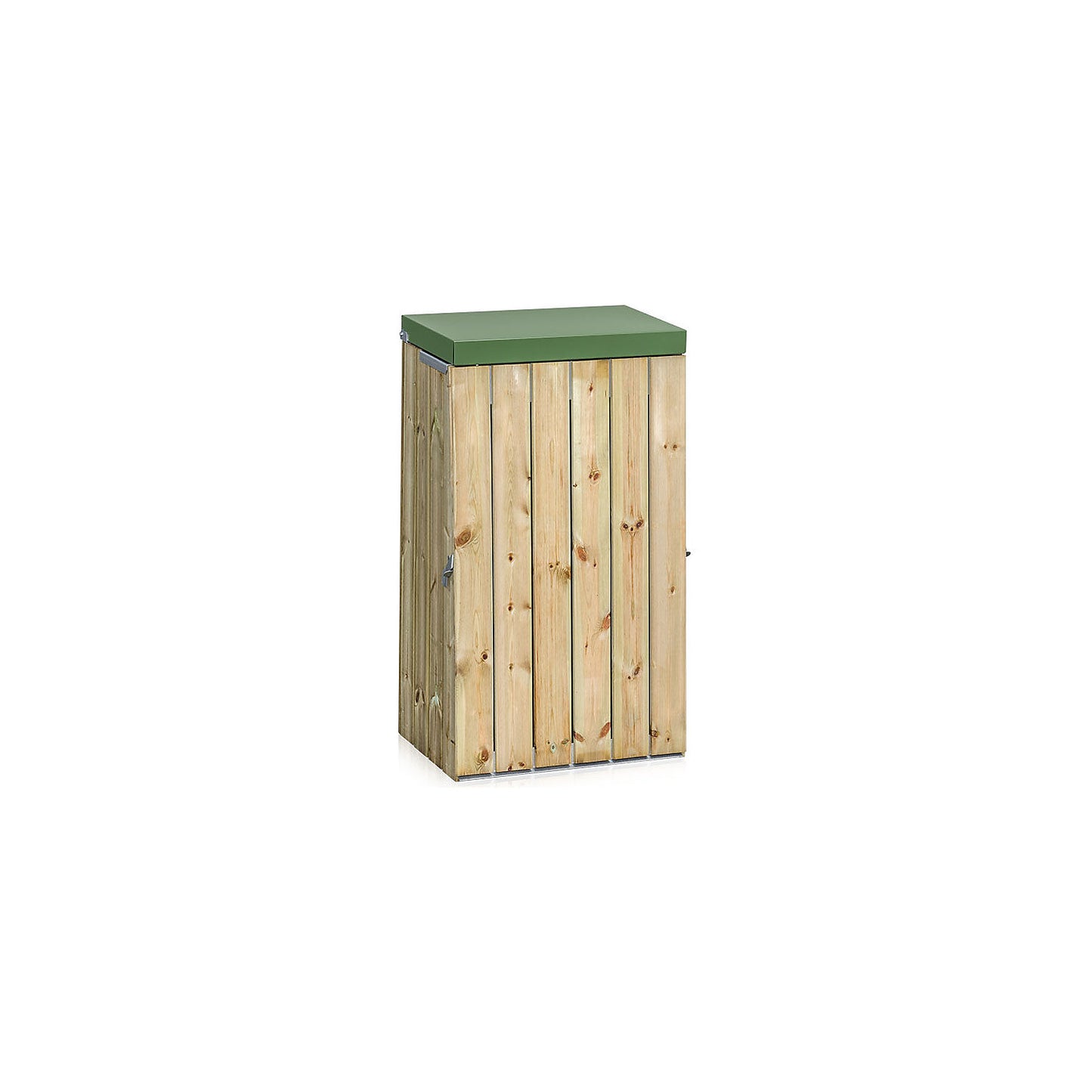 Outdoor waste collector with wood trim, 125 l, WxHxD 600 x 1030 x 380 mm, with cover flap.