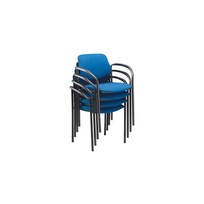 Carsten conference chair, stackable, pack of 4, blue/black.