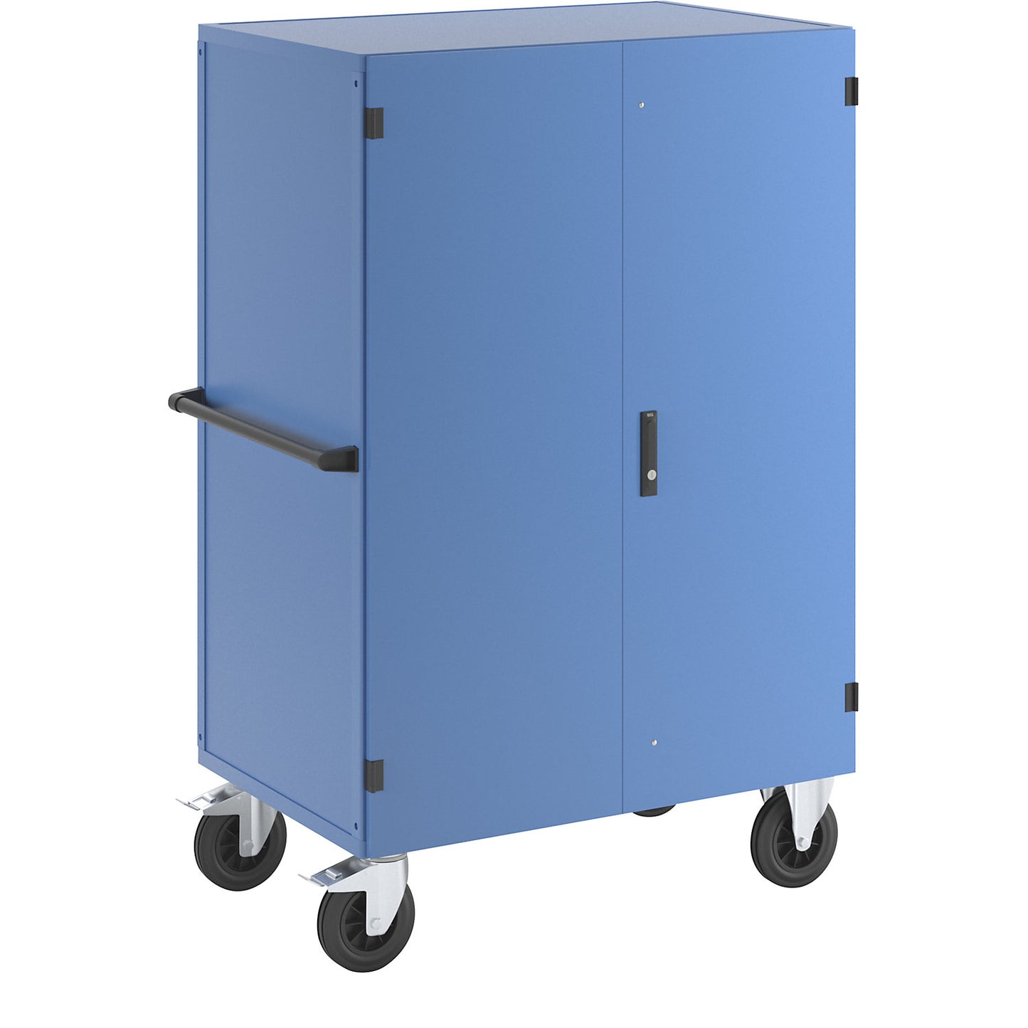 Cupboard trolley, with double doors, lockable, without shelves.